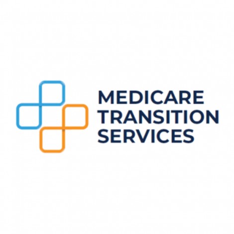 Medicare Transition Logo with blue lettering on a white background